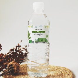 Mülltransporter - Geburtswasserflasche Wasserflaschenetikett