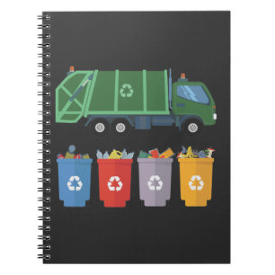 Mülltransporter Kids Recycelnd Müll Notizblock