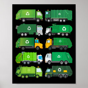 Mülltrennung Recycelnd Tag für den Güterwagen Poster