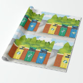 Mülltrennungsbehälter Farbcodiert Geschenkpapier (Ungerollt)