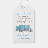 Müllwagen 1. Geburtstag Danke Geschenk Geschenkanhänger (Vorderseite)