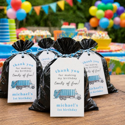 Müllwagen 1. Geburtstag Danke Geschenk Geschenkanhänger