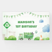 Müllwagen 1. Geburtstag Party Banner (Horizontal)