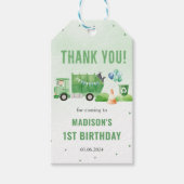 Müllwagen 1. Geburtstag Party Geschenkanhänger (Vorderseite)