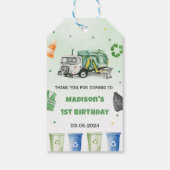 Müllwagen 1. Geburtstag Party Geschenkanhänger (Rückseite)