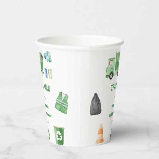 Müllwagen 1. Geburtstag Party Papierabfälle Pappbecher (Rechts)