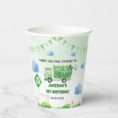 Müllwagen 1. Geburtstag Party Pappbecher (Vorderseite)