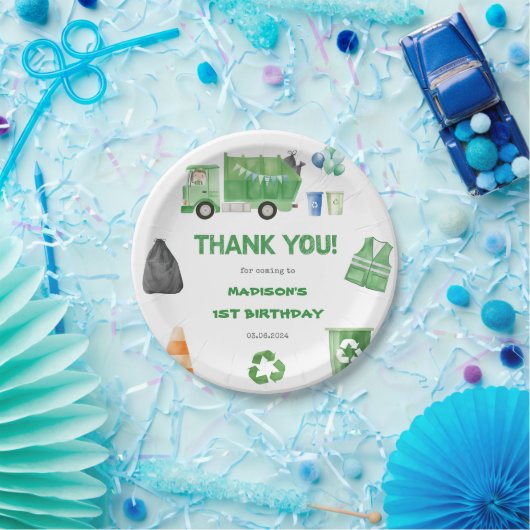 Müllwagen 1. Geburtstag Party Pappteller (Party)