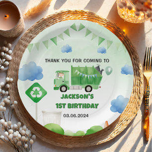 Müllwagen 1. Geburtstag Party Pappteller