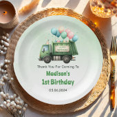 Müllwagen 1. Geburtstag Party Pappteller