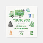 Müllwagen 1. Geburtstag Party Serviette (Vorderseite)