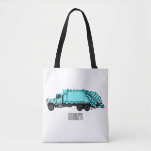 Müllwagen Cartoon-Illustration Tasche