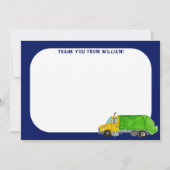 Müllwagen Flachpanel Dankeskarten Einladung (Vorderseite)