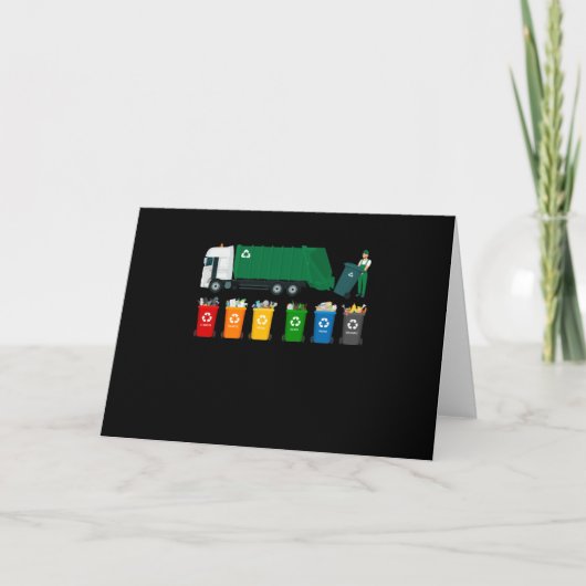 Müllwagen für Recycling Karte (Vorderseite)