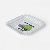 Müllwagen Geburtstag Papier Teller blau grün (Gewinkelt)