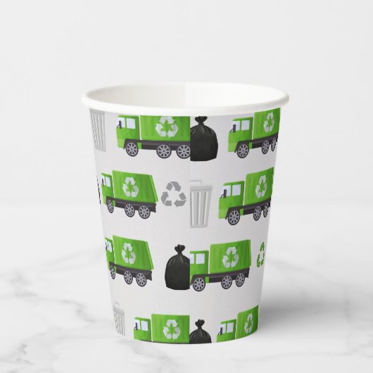 Müllwagen - Geburtstag Pappbecher (Links)