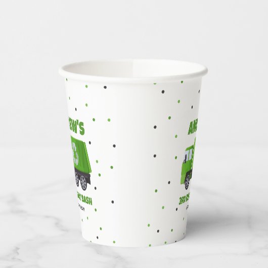 Müllwagen - Geburtstag Pappbecher (Links)