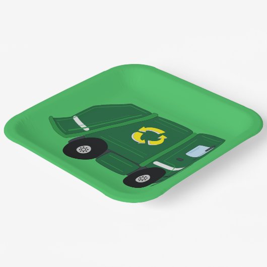 Müllwagen Geburtstagspartikelplatte Pappteller (Gewinkelt)