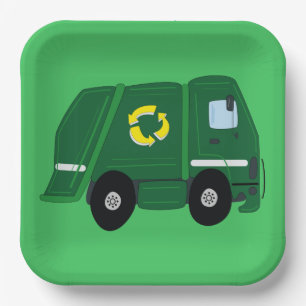 Müllwagen Geburtstagspartikelplatte Pappteller