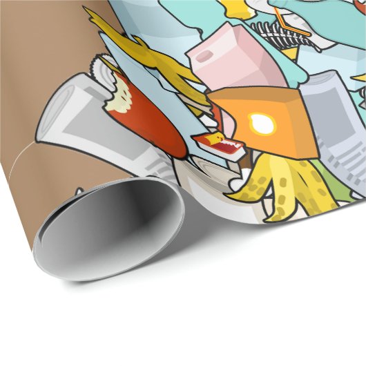 Müllwagen Geschenkpapier (Rolleneckpunkt)