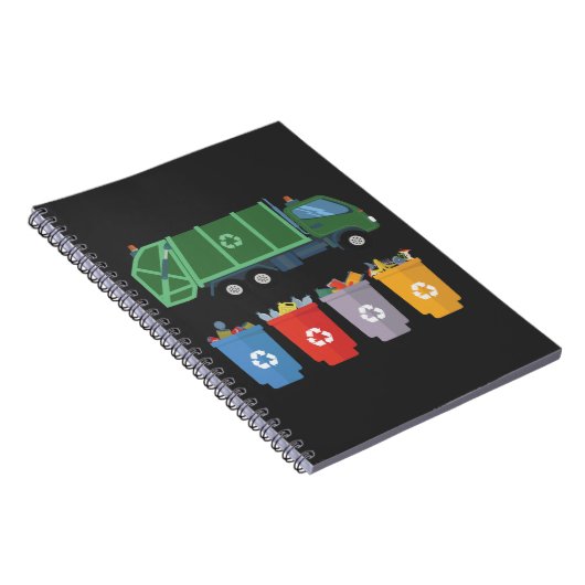 Müllwagen Kids Recycelnd Müll Notizblock (Rechte Seite)