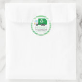 Müllwagen-Müll-Bash-Themen-Geburtstag Runder Aufkleber (Tasche)