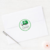 Müllwagen-Müll-Bash-Themen-Geburtstag Runder Aufkleber (Umschlag)