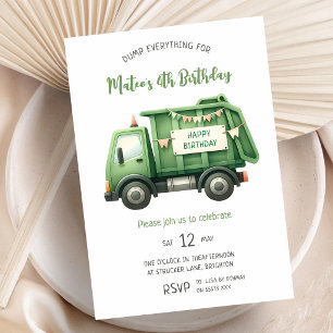 Müllwagen-Müll-Party 4. Geburtstag Einladung