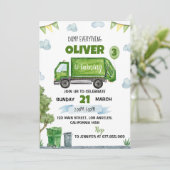 Müllwagen Müllwagen Einladung Geburtstag (Stehend Vorderseite)