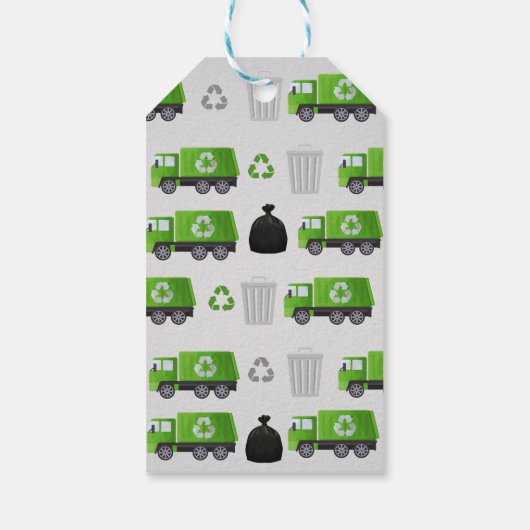 Müllwagen Müllwagen Geburtstag Danke Tag Geschenkanhänger (Rückseite)