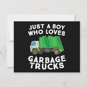 Müllwagen nur ein Junge, der Mülltransporter Liebe Feiertagskarte