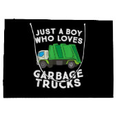 Müllwagen nur ein Junge, der Mülltransporter Liebe Große Geschenktüte (Rückseite)
