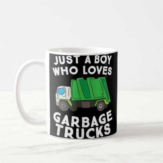 Müllwagen nur ein Junge, der Mülltransporter Liebe Kaffeetasse (Links)