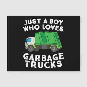 Müllwagen nur ein Junge, der Mülltransporter Liebe Magnetkarte