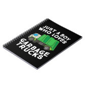 Müllwagen nur ein Junge, der Mülltransporter Liebe Notizblock (Linke Seite)