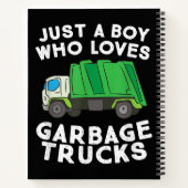 Müllwagen nur ein Junge, der Mülltransporter Liebe Notizblock (Rückseite)