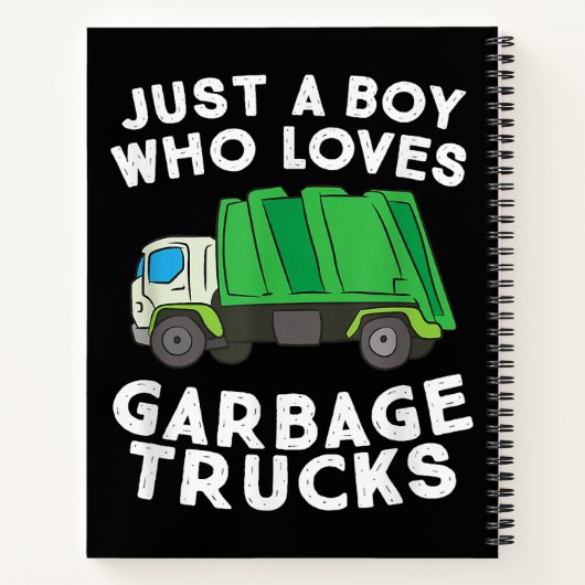 Müllwagen nur ein Junge, der Mülltransporter Liebe Notizblock (Rückseite)