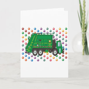 Müllwagen Ornamente Feiertagskarte