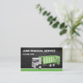 Müllwagen zum Entfernen von dunklem Grauholz Visitenkarte (Stehend Vorderseite)