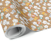 Multcolor Fox-Cartoon Geschenkpapier (Rolleneckpunkt)