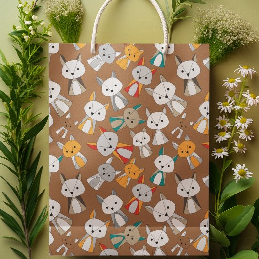 Multcolor Fox-Cartoon Mittlere Geschenktüte