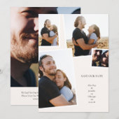 Multi 4 Foto Collage Einfach Elegante Hochzeit Save The Date (Vorne/Hinten)