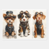 Multi 9 Niedliche Steampunk-Hunde und Jungtiere WP Geschenkpapier Set (Vorderseite)