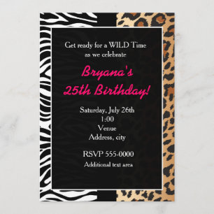 Multi Animal Print Cheetah Leopard Zebra Einladung