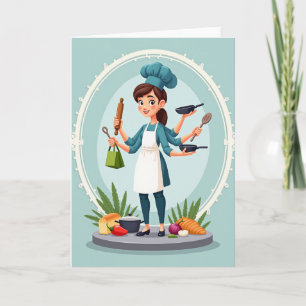 Multi Arm Mom Chefs Tag Karte
