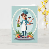 Multi Arm Mom Chefs Tag Karte (Gelbe Blume)