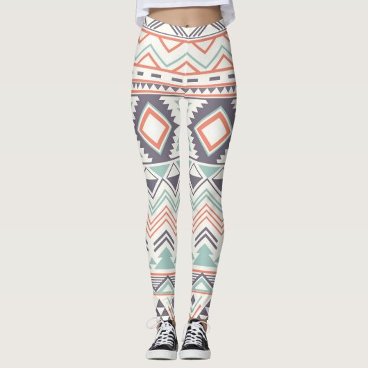 Multi Aztec Pastel Frauen Leggings (Vorderseite)