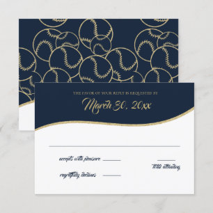 Multi Baseball Gold Antwortkarte RSVP Karte