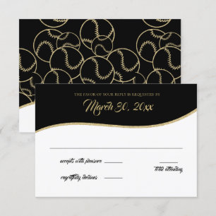 Multi Baseball Gold Antwortkarte RSVP Karte