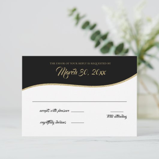 Multi-Baseball Gold Response Card RSVP Karte (Stehend Vorderseite)